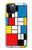 W3814 Piet Mondrian Line Art Composition Funda Carcasa Case y Caso Del Tirón Funda para iPhone 12, iPhone 12 Pro