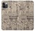 W3819 Retro Vintage Paper Funda Carcasa Case y Caso Del Tirón Funda para iPhone 12, iPhone 12 Pro