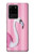 W3805 Flamingo Pink Pastel Funda Carcasa Case y Caso Del Tirón Funda para Samsung Galaxy S20 Ultra