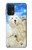 W3794 Arctic Polar Bear in Love with Seal Paint Funda Carcasa Case y Caso Del Tirón Funda para Samsung Galaxy A32 5G