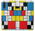 W3814 Piet Mondrian Line Art Composition Funda Carcasa Case y Caso Del Tirón Funda para Samsung Galaxy A50