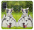 W3795 Grumpy Kitten Cat Playful Siberian Husky Dog Paint Funda Carcasa Case y Caso Del Tirón Funda para Samsung Galaxy A71 5G