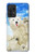W3794 Arctic Polar Bear in Love with Seal Paint Funda Carcasa Case y Caso Del Tirón Funda para Samsung Galaxy A72, Galaxy A72 5G