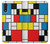 W3814 Piet Mondrian Line Art Composition Funda Carcasa Case y Caso Del Tirón Funda para Samsung Galaxy A01
