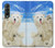 W3794 Arctic Polar Bear in Love with Seal Paint Funda Carcasa Case y Caso Del Tirón Funda para Samsung Galaxy Z Fold 3 5G