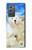 W3794 Arctic Polar Bear in Love with Seal Paint Funda Carcasa Case y Caso Del Tirón Funda para Samsung Galaxy Z Fold2 5G