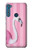 W3805 Flamingo Pink Pastel Funda Carcasa Case y Caso Del Tirón Funda para Motorola One Fusion+