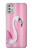 W3805 Flamingo Pink Pastel Funda Carcasa Case y Caso Del Tirón Funda para Motorola Moto G Stylus (2021)