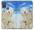 W3794 Arctic Polar Bear in Love with Seal Paint Funda Carcasa Case y Caso Del Tirón Funda para Motorola Moto G10 Power