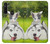 W3795 Grumpy Kitten Cat Playful Siberian Husky Dog Paint Funda Carcasa Case y Caso Del Tirón Funda para Motorola Moto G8 Power