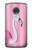 W3805 Flamingo Pink Pastel Funda Carcasa Case y Caso Del Tirón Funda para Motorola Moto G7, Moto G7 Plus
