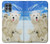 W3794 Arctic Polar Bear in Love with Seal Paint Funda Carcasa Case y Caso Del Tirón Funda para Motorola Edge S