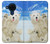 W3794 Arctic Polar Bear in Love with Seal Paint Funda Carcasa Case y Caso Del Tirón Funda para Nokia 5.4