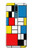 W3814 Piet Mondrian Line Art Composition Funda Carcasa Case y Caso Del Tirón Funda para Nokia 2.4