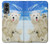 W3794 Arctic Polar Bear in Love with Seal Paint Funda Carcasa Case y Caso Del Tirón Funda para OnePlus Nord 2 5G