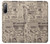 W3819 Retro Vintage Paper Funda Carcasa Case y Caso Del Tirón Funda para Sony Xperia 10 II