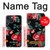 W3112 Rose Floral Pattern Black Funda Carcasa Case y Caso Del Tirón Funda para iPhone 13 mini