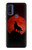 W2955 Wolf Howling Red Moon Funda Carcasa Case y Caso Del Tirón Funda para Motorola G Pure