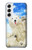 W3794 Arctic Polar Bear in Love with Seal Paint Funda Carcasa Case y Caso Del Tirón Funda para Samsung Galaxy S22