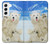 W3794 Arctic Polar Bear in Love with Seal Paint Funda Carcasa Case y Caso Del Tirón Funda para Samsung Galaxy S22