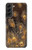 W3691 Gold Peacock Feather Funda Carcasa Case y Caso Del Tirón Funda para Samsung Galaxy S22 Plus