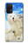 W3794 Arctic Polar Bear in Love with Seal Paint Funda Carcasa Case y Caso Del Tirón Funda para Samsung Galaxy M32 5G