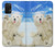 W3794 Arctic Polar Bear in Love with Seal Paint Funda Carcasa Case y Caso Del Tirón Funda para Samsung Galaxy M32 5G