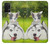 W3795 Grumpy Kitten Cat Playful Siberian Husky Dog Paint Funda Carcasa Case y Caso Del Tirón Funda para Samsung Galaxy M32 5G