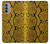 W3365 Yellow Python Skin Graphic Print Funda Carcasa Case y Caso Del Tirón Funda para Motorola Moto G51 5G