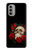 W3753 Dark Gothic Goth Skull Roses Funda Carcasa Case y Caso Del Tirón Funda para Motorola Moto G51 5G