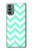 W1723 Mint Chevron Zigzag Funda Carcasa Case y Caso Del Tirón Funda para Motorola Moto G31