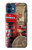 W3856 Vintage London British Funda Carcasa Case y Caso Del Tirón Funda para iPhone 12 mini