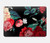 W3112 Rose Floral Pattern Black Funda Carcasa Case para MacBook Pro 14 M1,M2,M3 (2021,2023) - A2442, A2779, A2992, A2918