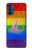 W2900 Rainbow LGBT Lesbian Pride Flag Funda Carcasa Case y Caso Del Tirón Funda para Motorola Moto G41