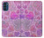 W3710 Pink Love Heart Funda Carcasa Case y Caso Del Tirón Funda para Motorola Moto G41