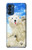 W3794 Arctic Polar Bear and Seal Paint Funda Carcasa Case y Caso Del Tirón Funda para Motorola Moto G41