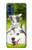 W3795 Kitten Cat Playful Siberian Husky Dog Paint Funda Carcasa Case y Caso Del Tirón Funda para Motorola Moto G41