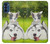 W3795 Kitten Cat Playful Siberian Husky Dog Paint Funda Carcasa Case y Caso Del Tirón Funda para Motorola Moto G41