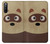 W2825 Cute Cartoon Raccoon Funda Carcasa Case y Caso Del Tirón Funda para Sony Xperia 10 III Lite
