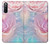 W3050 Vintage Pastel Flowers Funda Carcasa Case y Caso Del Tirón Funda para Sony Xperia 10 III Lite