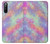 W3706 Pastel Rainbow Galaxy Pink Sky Funda Carcasa Case y Caso Del Tirón Funda para Sony Xperia 10 III Lite