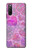 W3710 Pink Love Heart Funda Carcasa Case y Caso Del Tirón Funda para Sony Xperia 10 III Lite