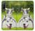 W3795 Kitten Cat Playful Siberian Husky Dog Paint Funda Carcasa Case y Caso Del Tirón Funda para Sony Xperia 10 III Lite