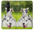 W3795 Kitten Cat Playful Siberian Husky Dog Paint Funda Carcasa Case y Caso Del Tirón Funda para Sony Xperia Pro-I