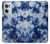 W3439 Fabric Indigo Tie Dye Funda Carcasa Case y Caso Del Tirón Funda para OnePlus Nord CE 2 5G