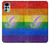 W2899 Rainbow LGBT Gay Pride Flag Funda Carcasa Case y Caso Del Tirón Funda para Motorola Moto G22