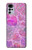 W3710 Pink Love Heart Funda Carcasa Case y Caso Del Tirón Funda para Motorola Moto G22