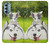 W3795 Kitten Cat Playful Siberian Husky Dog Paint Funda Carcasa Case y Caso Del Tirón Funda para Motorola Moto G Stylus 5G (2022)