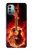 W0415 Fire Guitar Burn Funda Carcasa Case y Caso Del Tirón Funda para Nokia G11, G21