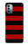W2638 Black and Red Striped Funda Carcasa Case y Caso Del Tirón Funda para Nokia G11, G21